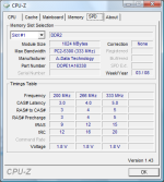CPU-Z - jednotlivé info o modulech a časování
